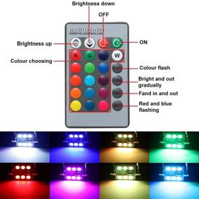 img 3 attached to 💡 Enhance Your Lighting Experience with 578 LED Bulb 41mm 42mm 212-2 211-2 578 Festoon LED Bulbs 16 Colors RGB - Remote Control Included (Pack of 4)