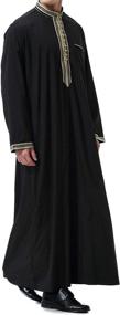 img 2 attached to 🧕 Islamic Clothing: Stylish Kaftan Maxi Muslim Sleeve Men's Attire