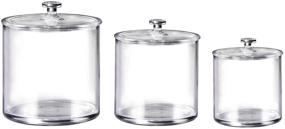 img 3 attached to 🚿 Organize Your Bathroom Vanity with Premium Quality Acrylic Qtip Holder Apothecary Jars- 3-Pack