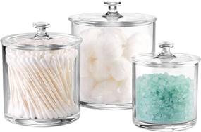 img 4 attached to 🚿 Organize Your Bathroom Vanity with Premium Quality Acrylic Qtip Holder Apothecary Jars- 3-Pack