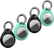 🏷️ syncwire airtag case for apple airtag, keychain airtags case with anti-lost key ring, [4 pack] protective airtag holder case cover, finder items for dogs, keys, backpacks - black and green logo