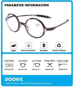 img 3 attached to 👓 DOOViC Round Reading Glasses: Stylish Blue Light Blocking Flexible Lightweight Readers for Women & Men - Fashionable Tortoise Glasses with Different Patterns - +1.5 Strength Feature