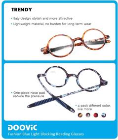 img 1 attached to 👓 DOOViC Round Reading Glasses: Stylish Blue Light Blocking Flexible Lightweight Readers for Women & Men - Fashionable Tortoise Glasses with Different Patterns - +1.5 Strength Feature