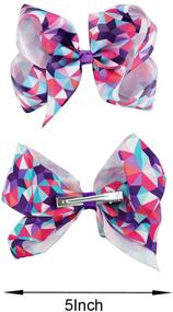 img 2 attached to Vibrant BGFKS Rainbow Hairbow - Perfect Birthday Clothing for Girls' Skirts & Skorts