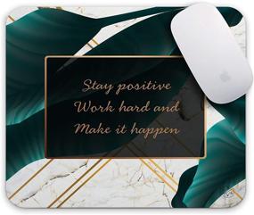 img 4 attached to Golden Tropical Motivational Gaming Mouse Pad - Stay Positive, Work Hard, and Make It Happen - Inspirational Quote Mouse Pad for Work - Customizable Oriday Gaming Mouse Pad