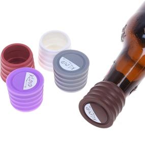 img 1 attached to 🍾 KLOUD City 5-Pack Candy Colors Silicone Wine Bottle Caps – Durable, Food-Grade Stoppers for Beverage Bottles