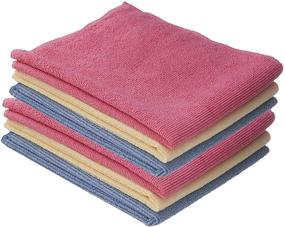 img 4 attached to 🧼 Superio Microfiber Wash Cloth 3-Pack Inch, Red, Blue, and Yellow – 16x16 Size, 6 Pack