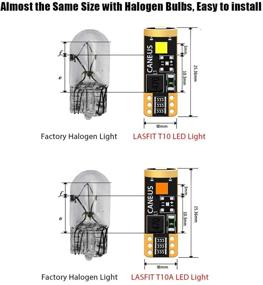 img 2 attached to LASFIT 168 2825 194 T10 светодиодные лампы для номерного знака и маркера бокового света, комбинированный свет (белый и янтарный), 4 шт.