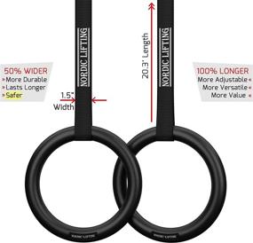 img 1 attached to Nordic Lifting Gymnastic Rings and Straps - Heavy Duty for Gymnastics, Crossfit, Fitness Training - Ultimate Olympic Home Gym Set - Unbreakable PC Plastic Outperforms Wood