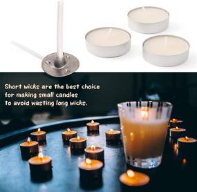 img 2 attached to 🕯️ Premium 600 Pcs 1 Inch Pre-Waxed Candle Wicks with Metal Wick Tabs - Ideal for DIY Candle Making & Tea Light Wicks