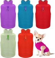 dog fleece vest 6-piece set: warm pullover jacket for cold weather, with leash ring - cozy pet sweater for small cats and dogs логотип