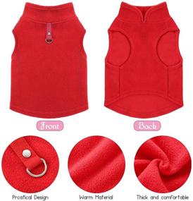 img 2 attached to Dog Fleece Vest 6-Piece Set: Warm Pullover Jacket for Cold Weather, with Leash Ring - Cozy Pet Sweater for Small Cats and Dogs