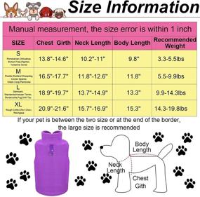 img 3 attached to Dog Fleece Vest 6-Piece Set: Warm Pullover Jacket for Cold Weather, with Leash Ring - Cozy Pet Sweater for Small Cats and Dogs