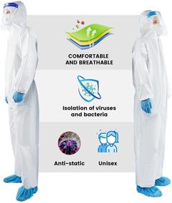 img 1 attached to YIBER Disposable Protective Coverall Hazmat Suit - Heavy Duty Painters Coveralls | SF Material, Air Permeable, Water Repellent | 1 PCS/PACK (S, White)