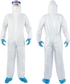 img 4 attached to YIBER Disposable Protective Coverall Hazmat Suit - Heavy Duty Painters Coveralls | SF Material, Air Permeable, Water Repellent | 1 PCS/PACK (S, White)