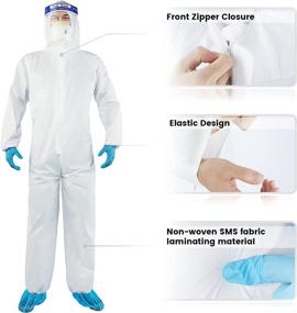 img 3 attached to YIBER Disposable Protective Coverall Hazmat Suit - Heavy Duty Painters Coveralls | SF Material, Air Permeable, Water Repellent | 1 PCS/PACK (S, White)