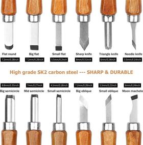 img 2 attached to Wood Carving Tools Kit for Beginners: 23pcs Hand Carving Knife Set with 🪓 Cut Resistant Gloves - Craft Engraving Supplies for Kids and Adults, Perfect for Woodcrafts DIY