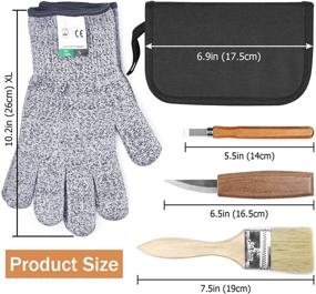 img 3 attached to Wood Carving Tools Kit for Beginners: 23pcs Hand Carving Knife Set with 🪓 Cut Resistant Gloves - Craft Engraving Supplies for Kids and Adults, Perfect for Woodcrafts DIY