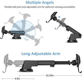 img 1 attached to 📱 iVoler 3-in-1 Car Phone Mount: Dashboard, Windshield, Air Vent Holder for iPhone, Samsung Galaxy Note, and More