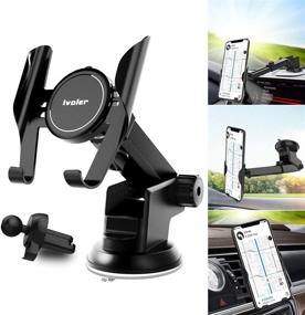 img 4 attached to 📱 iVoler 3-in-1 Car Phone Mount: Dashboard, Windshield, Air Vent Holder for iPhone, Samsung Galaxy Note, and More