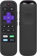 📱 symotop silicone protective cover for roku 3600r/3800/3900/voice rcal7r remote - black logo