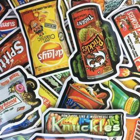 img 2 attached to Jasion 50-Piece Vintage Funny Snacks Food Cartoon Graffiti Decals Stickers for Water Bottles, Cars, Motorcycles, Skateboards, Luggage, Phones, iPads, and Laptops