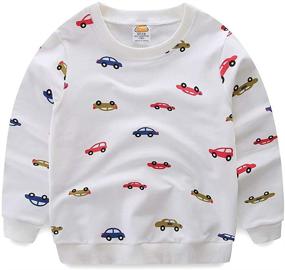 img 4 attached to 👦 LittleSpring Little Boys Cartoon Sweatshirt: Long Sleeve Pullover for Casual Comfort