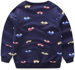 img 3 attached to 👦 LittleSpring Little Boys Cartoon Sweatshirt: Long Sleeve Pullover for Casual Comfort