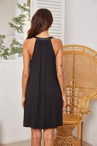 img 1 attached to Ekouaer Women's Sleeveless Nightgown Sleepwear, V Neck Racerback Sleep Dress in Sizes S-XXL