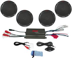 img 4 attached to 🔊 Pyle Marine Receiver Speaker Kit - Premium 4-Channel Amplifier with Waterproof 6.5” Speakers (4), MP3/iPod Compatibility, Remote Control, and Power Protection - PLMRKT4B