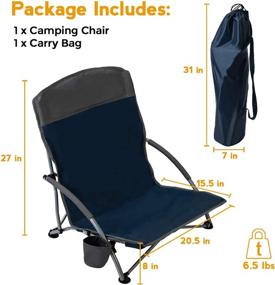 img 3 attached to 🪑 Pacific Pass Lightweight Camping and Beach Chair with Cup Holder and Carry Bag - Enhancing Your Outdoor Experience
