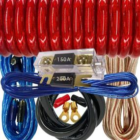 img 4 attached to 🔌 Audiobank Complete 0 Gauge Car Amplifier Power Wiring Kit | Up to 6500 Watts | 17 Feet FT 0 Gauge Power Cable | Includes 150A Fuse -Red