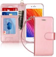 🌹 rose gold fyy iphone 7/8/se 2020 wallet case - luxury pu leather flip cover with card holder for 4.7-inch iphone 7/iphone 8/iphone se 2020 (2nd gen) logo