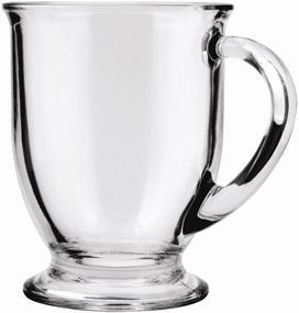 img 4 attached to ☕️ Set of 6 Clear Anchor Hocking 16-oz Café Glass Coffee Mugs