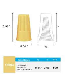 img 3 attached to 🔌 Efficient and Reliable: 500Pcs Yellow Wire Connector - Electrical Wire Cap