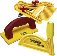 🔒 milescraft 7334 safety bundle: featherboard, pushstick, and free grabber push block for comprehensive woodworking safety logo