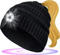 🔦 eastpin beanie with light: rechargeable personalized gifts for outdoor enthusiasts, men and women – warm black beanie hats for running, camping, cycling, walking the dog. perfect stocking stuffers! logo