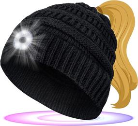 img 4 attached to 🔦 EastPin Beanie with Light: Rechargeable Personalized Gifts for Outdoor Enthusiasts, Men and Women – Warm Black Beanie Hats for Running, Camping, Cycling, Walking the Dog. Perfect Stocking Stuffers!