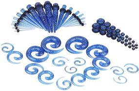 img 3 attached to 🌈 Oyaface 54PC Gauges Kit for Ear Stretching - 14G-00G Acrylic Spiral Tapers Plugs Body Piercing Set