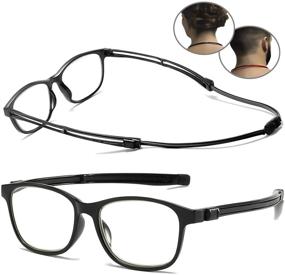 img 4 attached to 👓 Magnetic Anti-Blue Light Reading Glasses for Computer Use - Unisex Eye Strain Relief Glasses