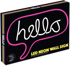 img 3 attached to 🌟 Illuminating your Space: Isaac Jacobs 17” x 12” LED Neon ‘White & Pink “hello” Word Bubble’ Wall Sign – Perfect Cool Light & Bedroom Decoration, USB Powered for Home, Parties & Holidays