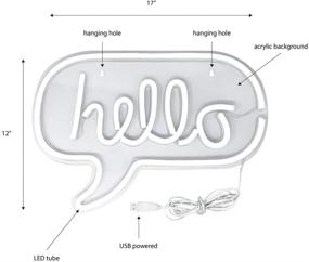 img 2 attached to 🌟 Illuminating your Space: Isaac Jacobs 17” x 12” LED Neon ‘White & Pink “hello” Word Bubble’ Wall Sign – Perfect Cool Light & Bedroom Decoration, USB Powered for Home, Parties & Holidays