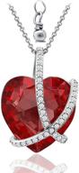 💎 crystal ice rhodium plated heart pendant necklace with european colored crystal and cubic zirconia accents - 16&#34;+2&#34; logo