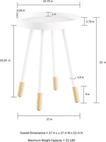 img 2 attached to 🏺 White Two-Tone Accent Table with Tray Top for Stylish Home Decor Display