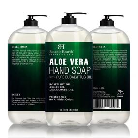 img 2 attached to 🌿 Botanic Hearth Aloe Vera Hand Soap with Eucalyptus Essential Oil - Gentle Cleansing & Nourishing Hand Wash, 16 fl oz