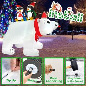 img 2 attached to 🐻 Rocinha 6.5 ft Christmas Inflatables Polar Bear with Penguin Yard Decorations - Christmas Blow Up Outdoor Decor for Garden