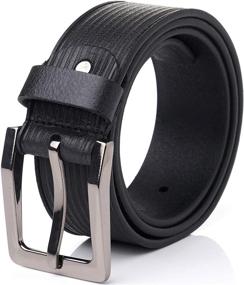 img 4 attached to 👔 Grain Leather Casual Men's Accessories: Hammer Anvil Belts