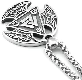 img 1 attached to Gungneer Norse Valknut Pendant - Viking Odin's Symbol Nordic Pagan Jewelry - Powerful Protection Amulet Talisman - Stainless Steel Necklace