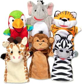 img 4 attached to Melissa & Doug Safari Animal Puppet Set