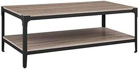 img 1 attached to 🪑 Rustic Angle Iron Coffee Table Set - Walker Edison Furniture Company 3-Piece, Driftwood Finish